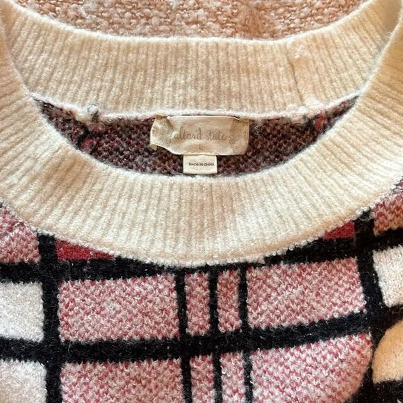 Altar'd State Red and White Plaid Sweater - Picture 4 of 9